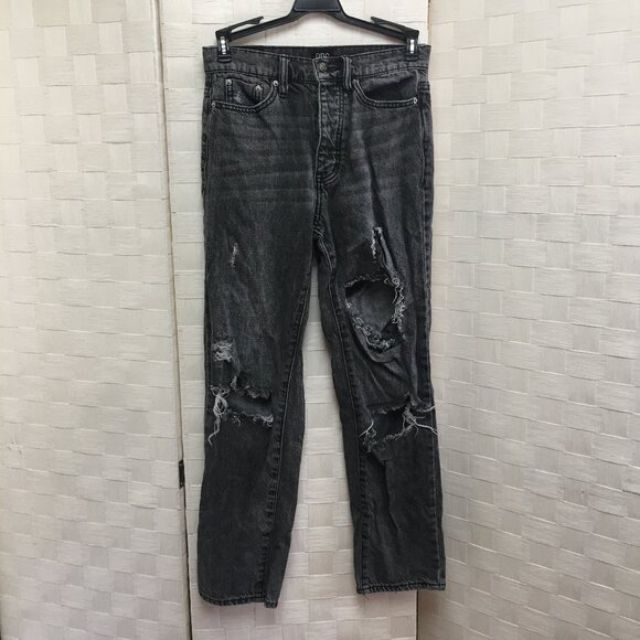 BDG slim straight destroyed black jeans size 24 - Picture 1 of 8